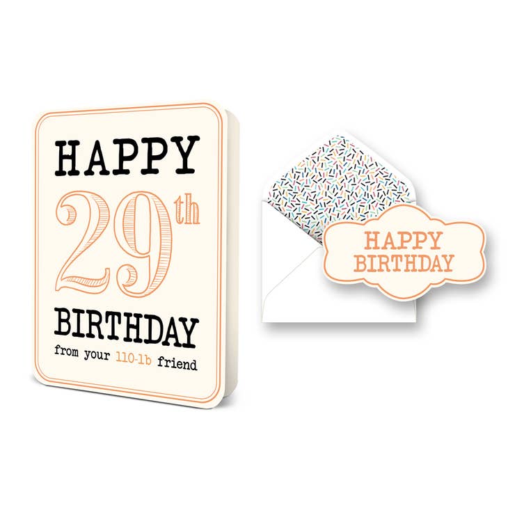 HAPPY 29TH BIRTHDAY DELUXE GREETING CARD