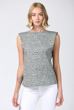 Load image into Gallery viewer, Olive Leopard Shoulder Pad Tee
