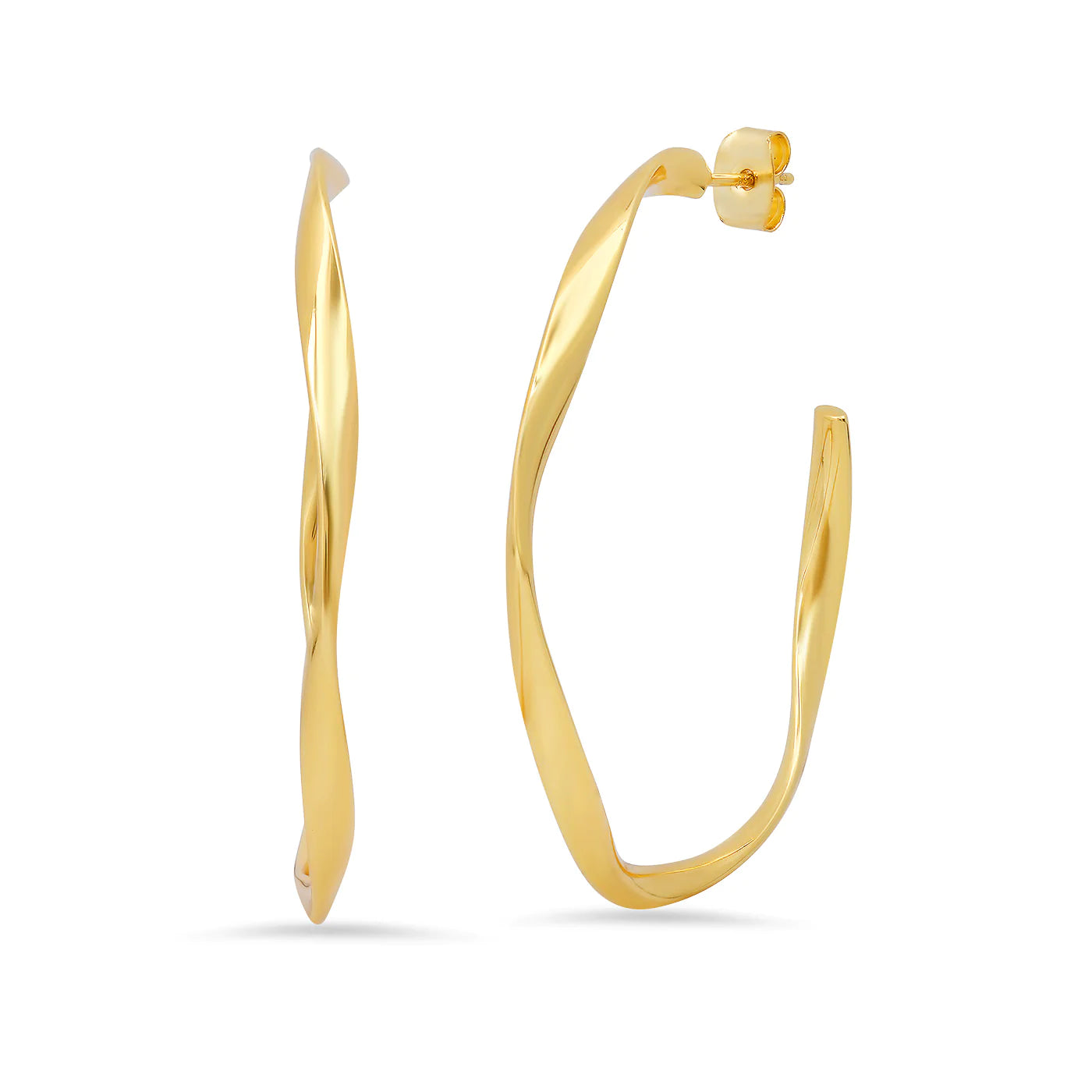 Large Wavy Gold Hoops