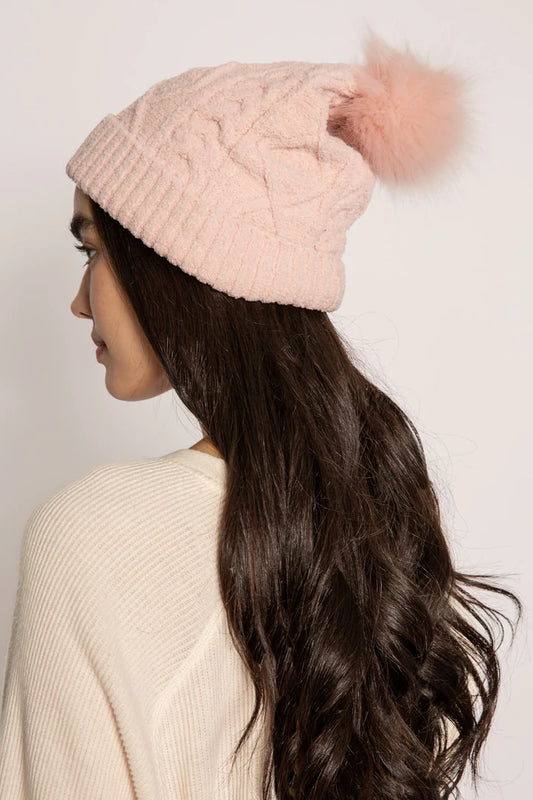 CABLE CREW LOUNGE BEANIE - PINK CLAY