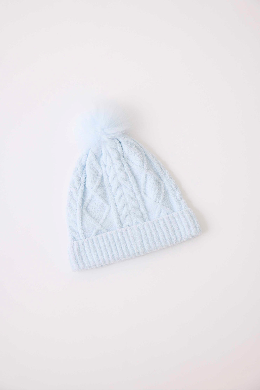 Chenille Cozy Cable Beanie - Blue