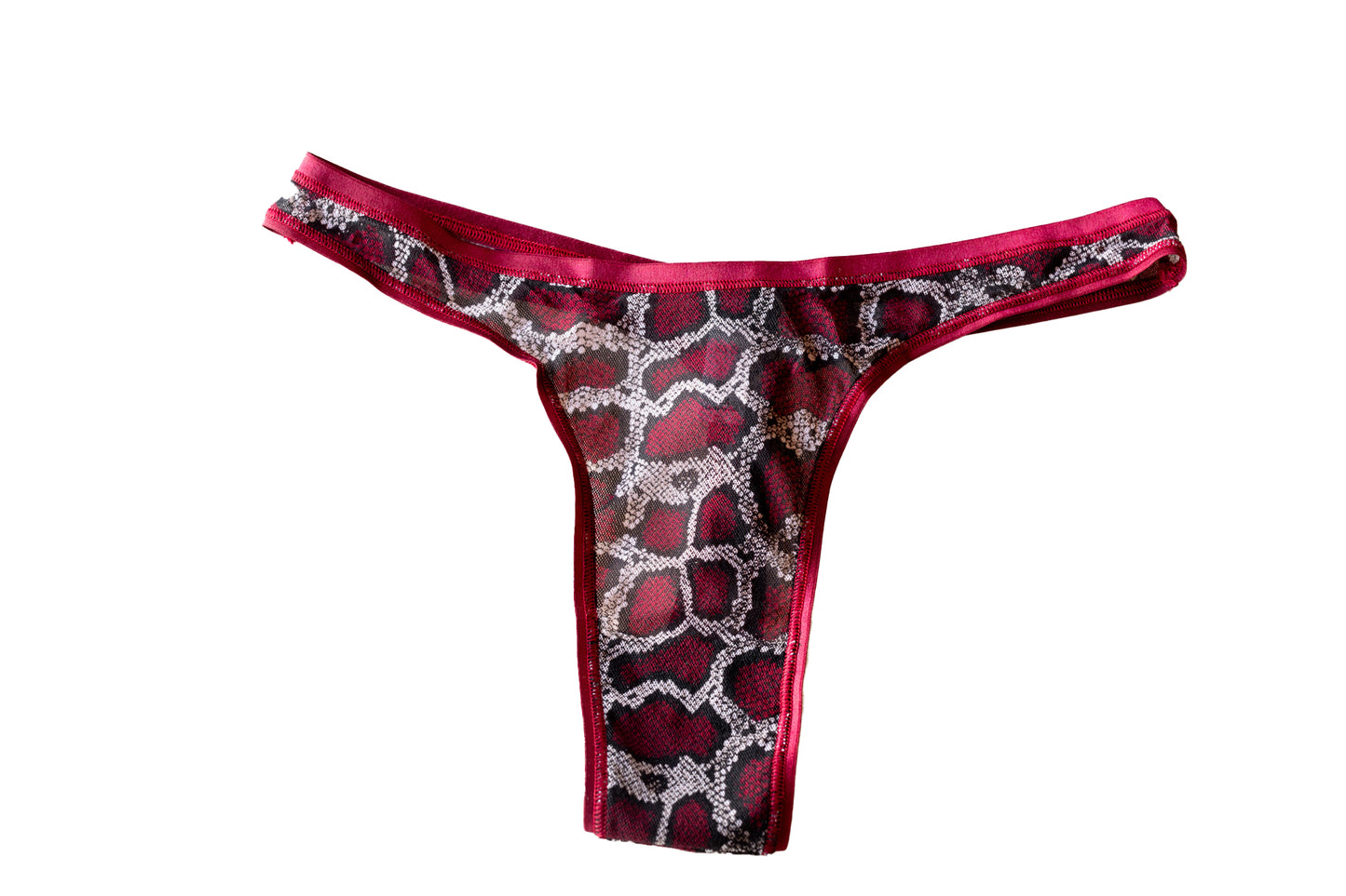 Soire Confidence Print Thong-Snake and Deep Ruby