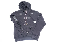 Load image into Gallery viewer, Dean hoodie-Black w/ Black hearts and stars pink

