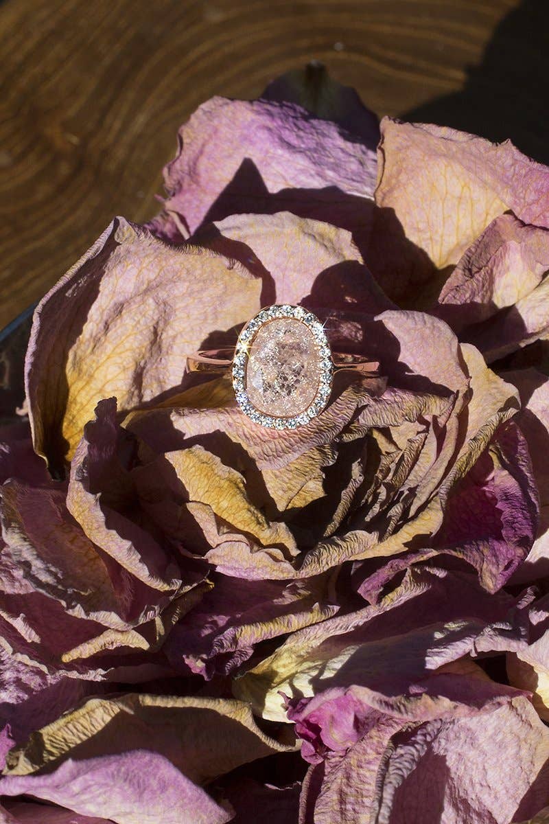 INSIGHT ring in dusty rose quartz