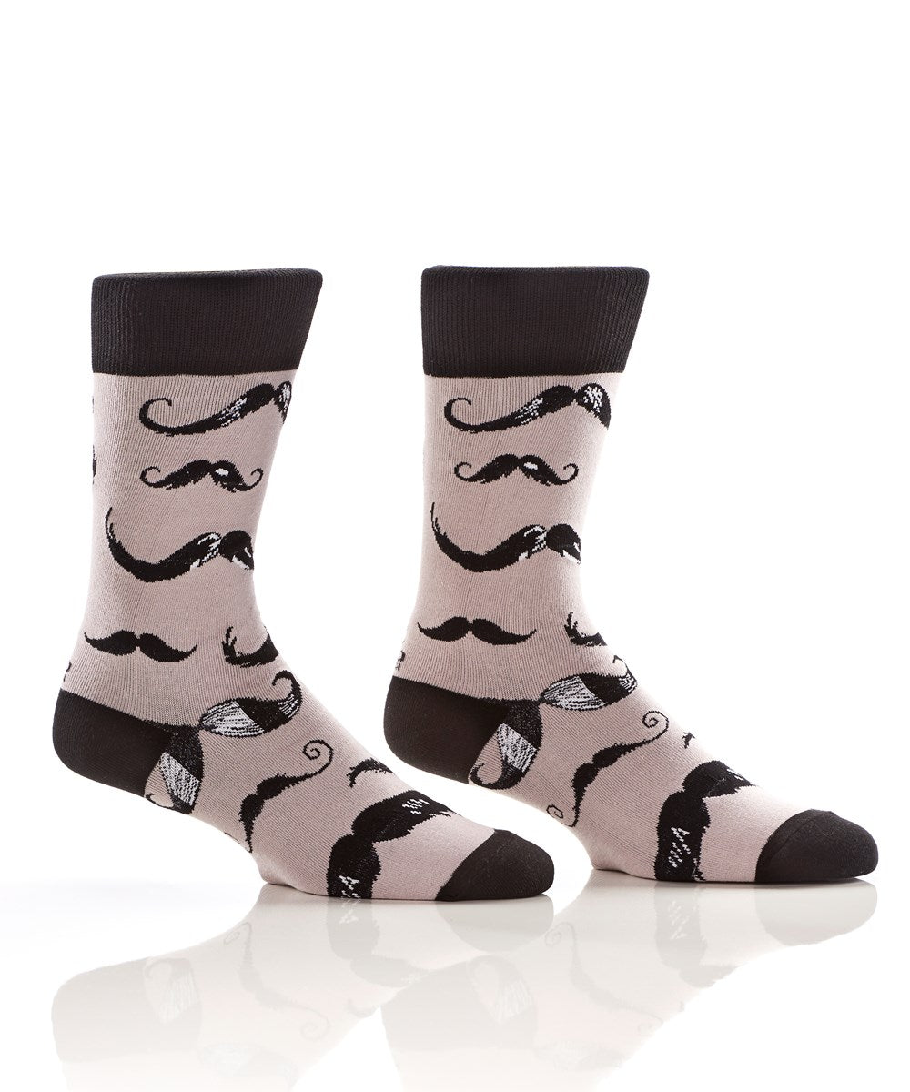Men's Crew Sock with Mustaches