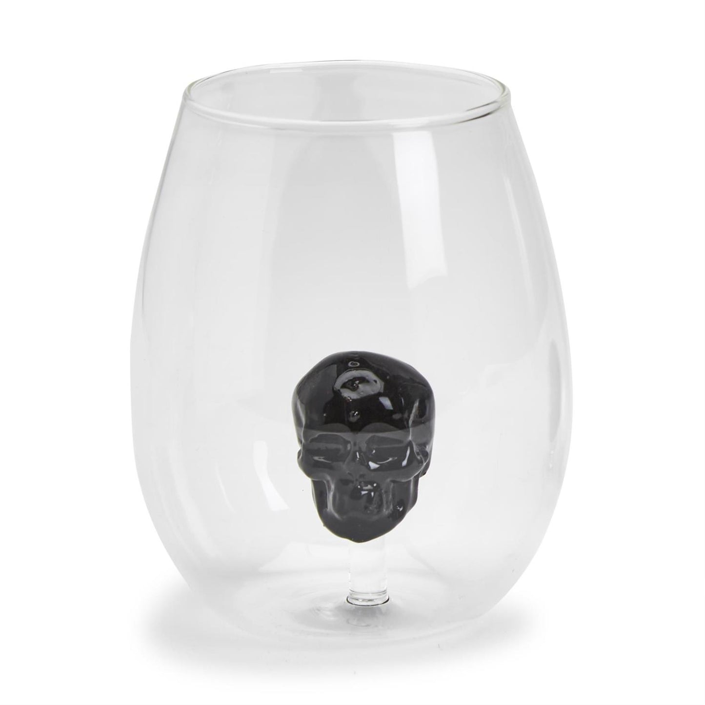 Black Skull Stemless Wineglass