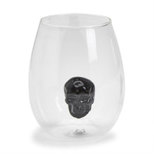 Load image into Gallery viewer, Black Skull Stemless Wineglass

