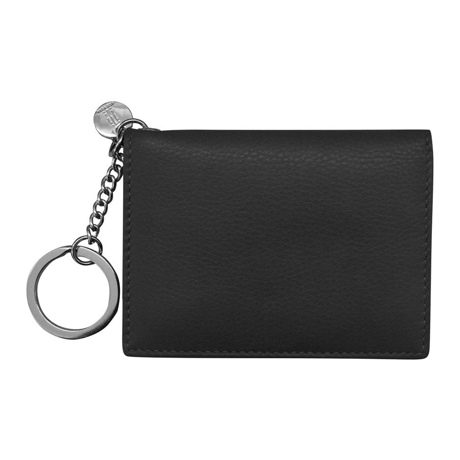 Key Ring Flap Card Case-Black