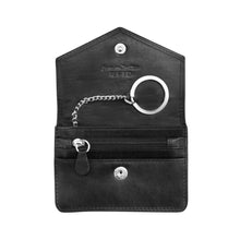 Load image into Gallery viewer, Black Key Ring Envelope Card Case
