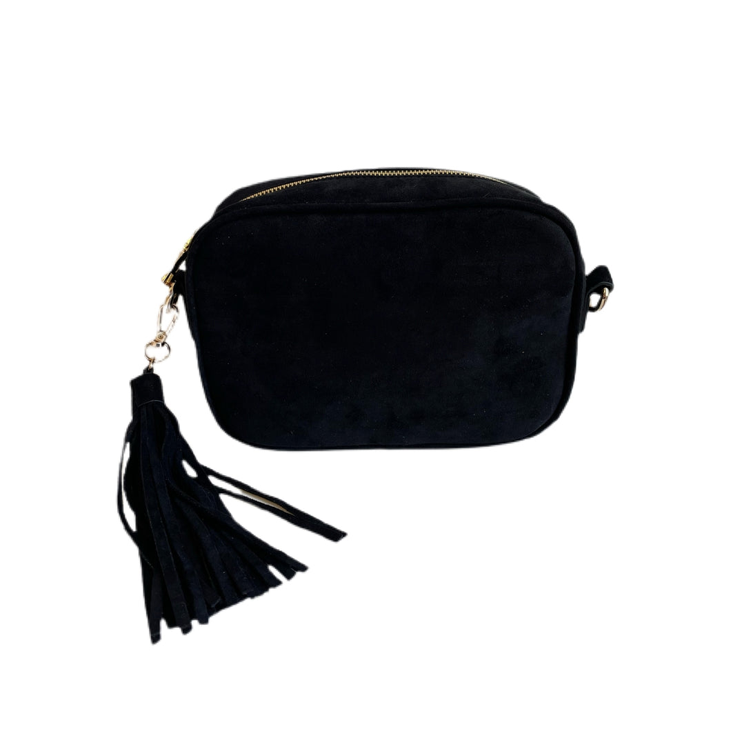 Black Suede  Tassel Bag