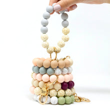 Load image into Gallery viewer, Hands-Free Silicone Beaded Keychain Ring Wristlet
