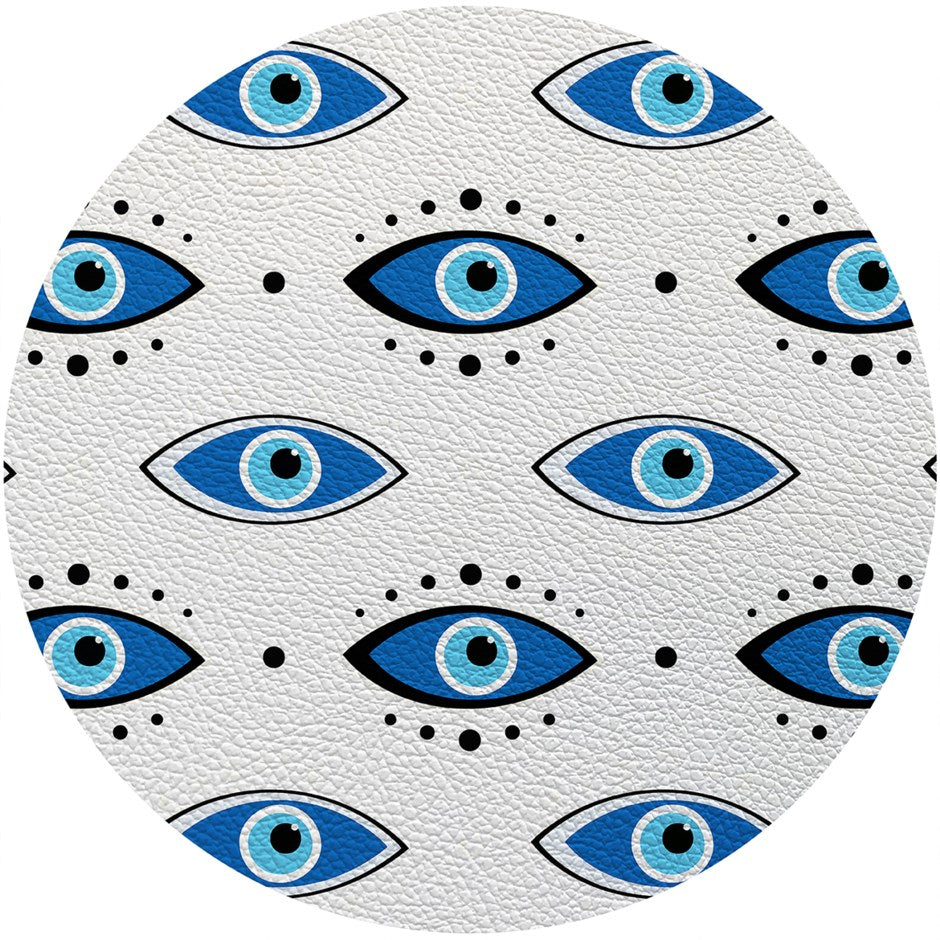 Blue Eyes Round Pebble Placemat