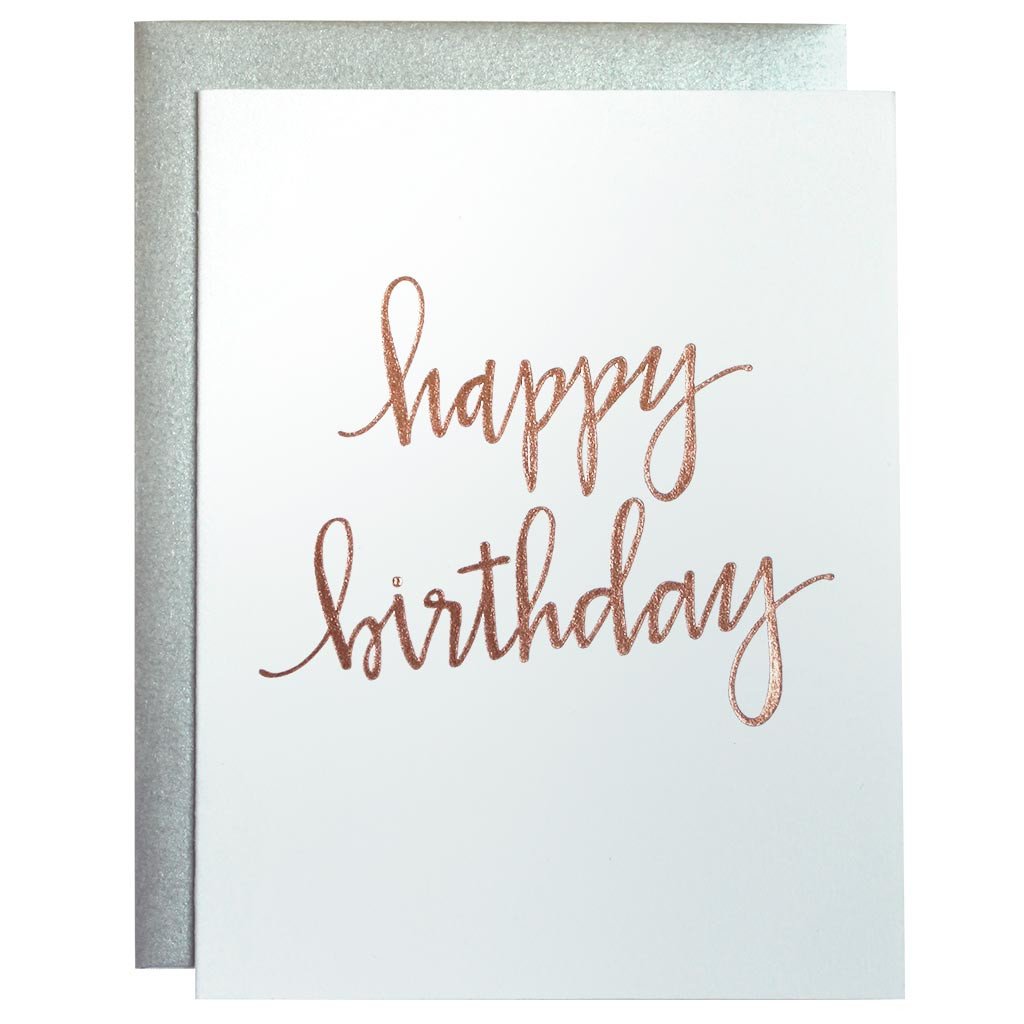 Happy Birthday Foil Letterpress Card