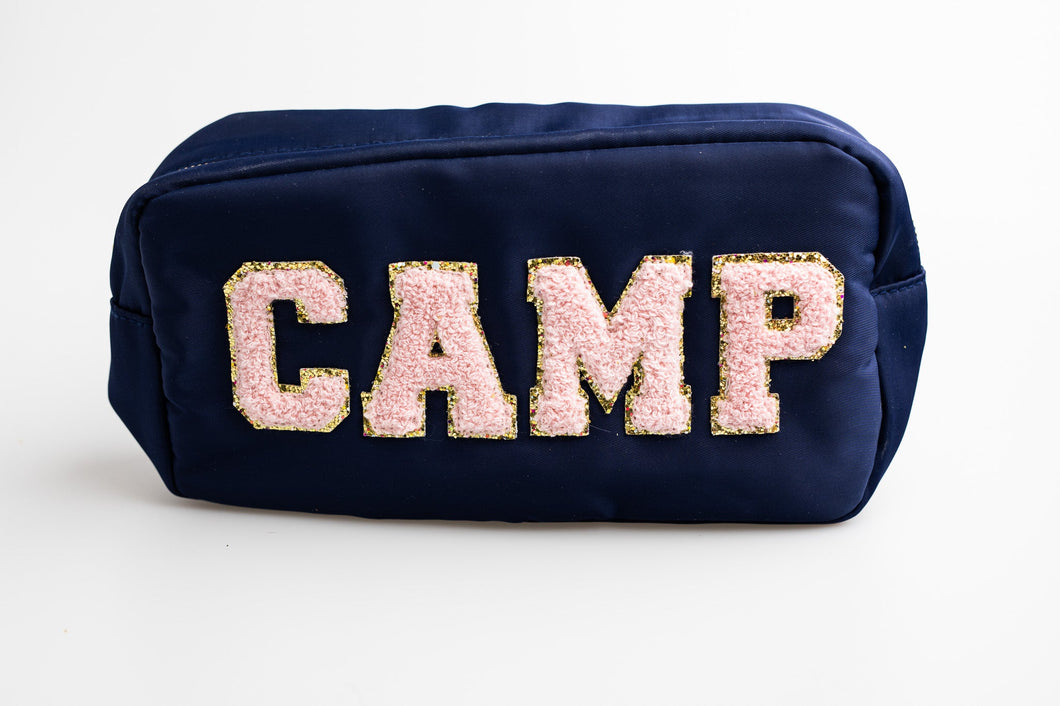 Navy Large Nylon Pouch with C-A-M-P patches