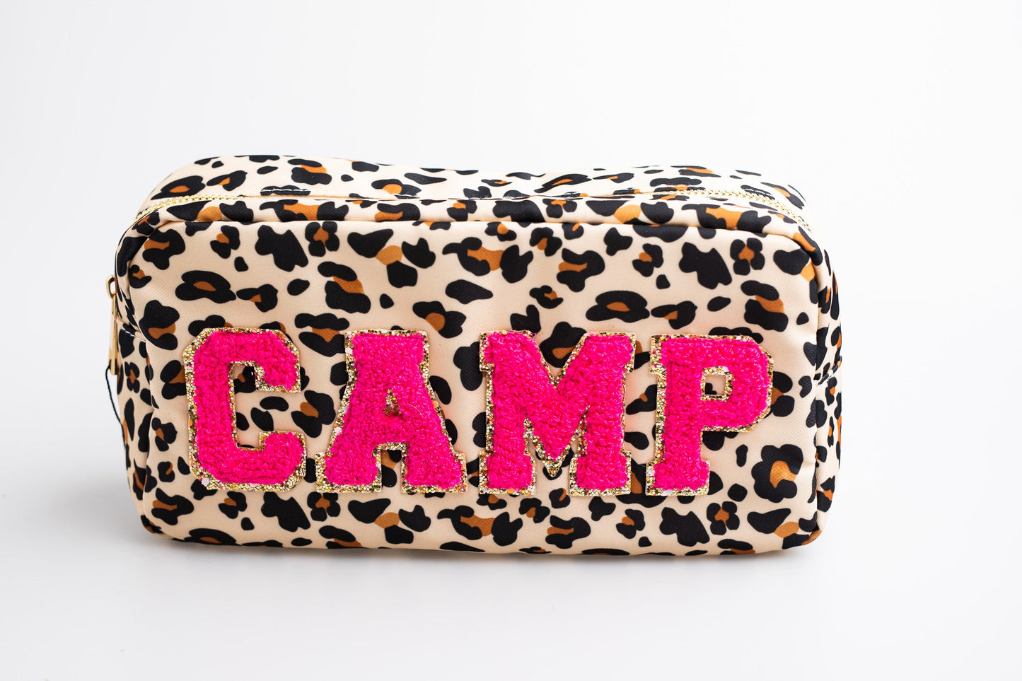Leopard Large Nylon Pouch with C-A-M-P patches