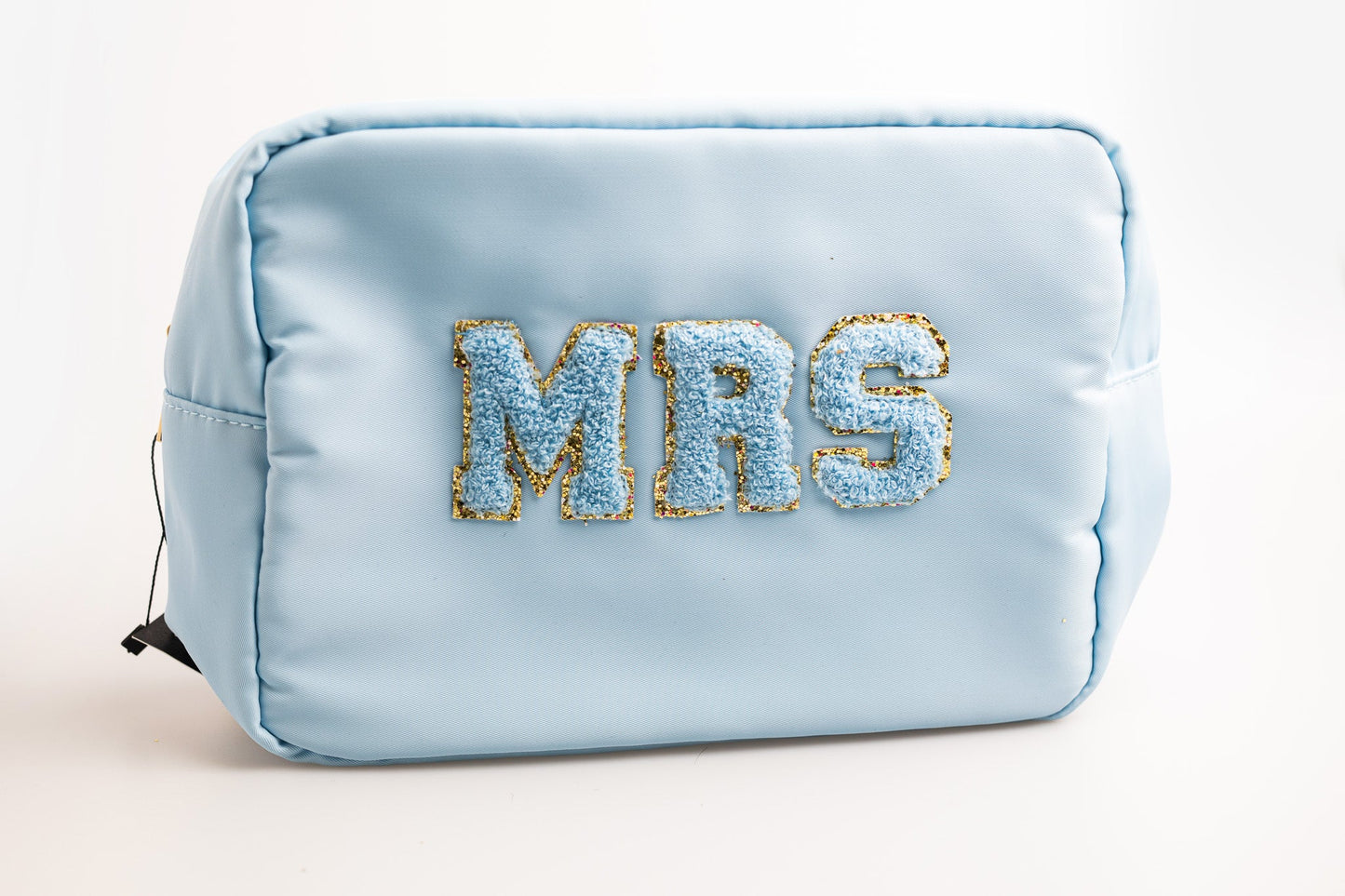 Light Blue Extra Large Nylon Pouch with M-R-S patches