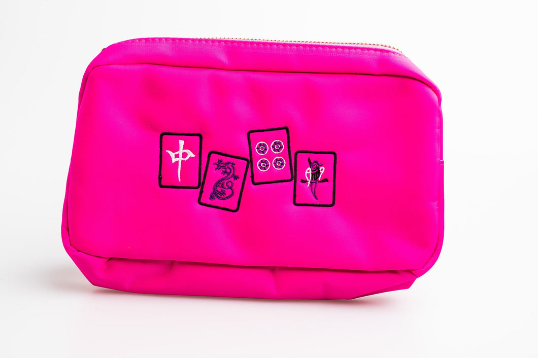 Hot Pink Medium Embroidered Maj Pouch