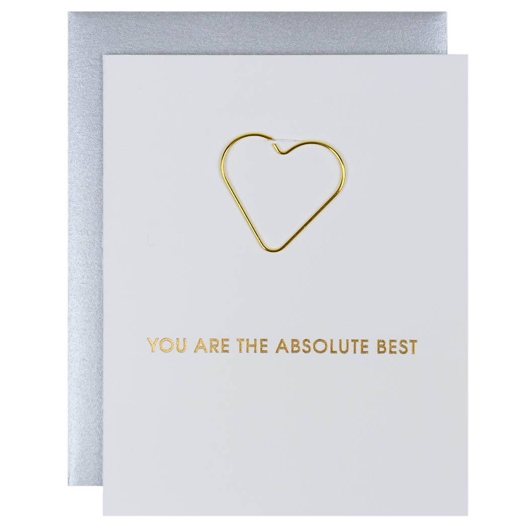 Absolute Best - Friendship Heart Paper Clip Letterpress Card