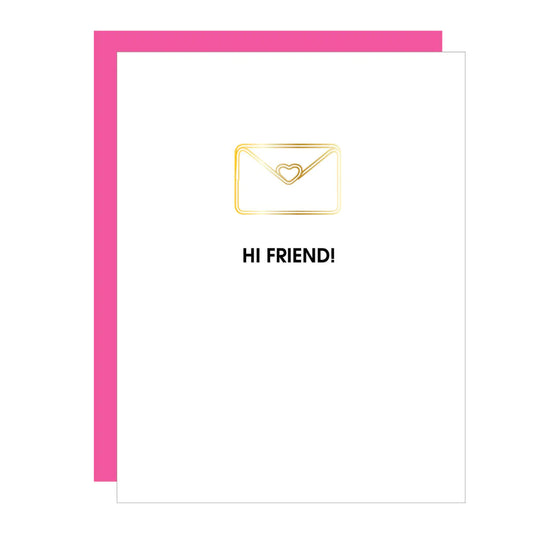 Hi Friend - Heart Paperclip Foil Card