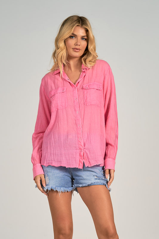 Val Button Down - Pink