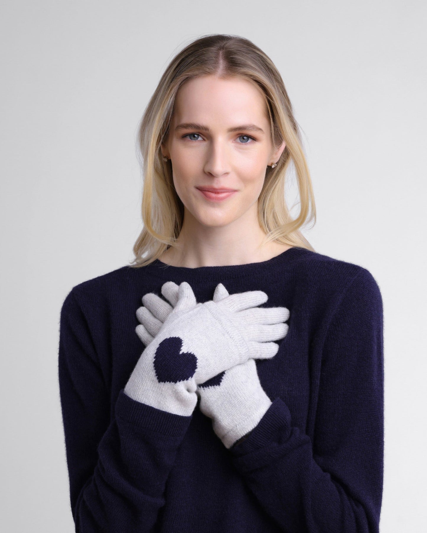 Cashmere Heart Intarsia 3-in-1 Glove