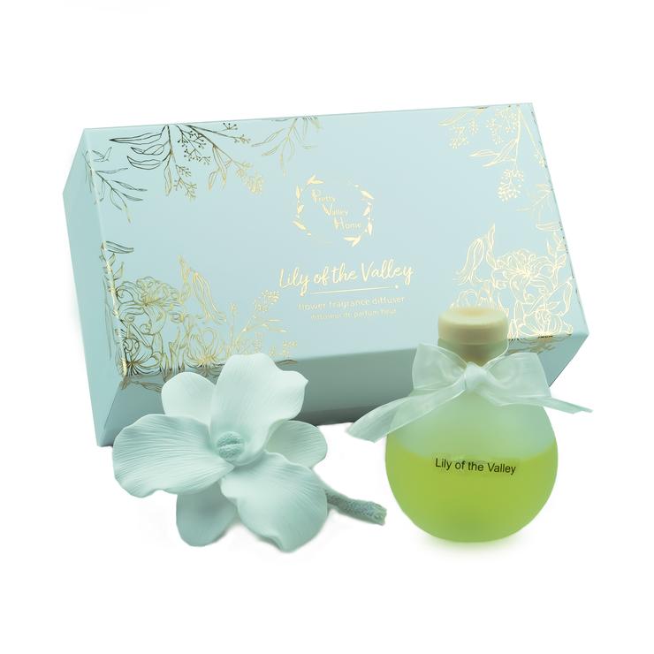 Ceramic Flower Fragrance Diffuser Set Lily Of The Valley