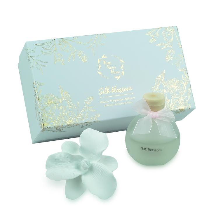 Ceramic Flower Fragrance Diffuser Set Silk Blossom