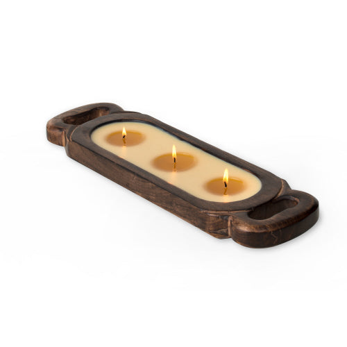 Bourbon Vanilla Small Wooden Candle Tray